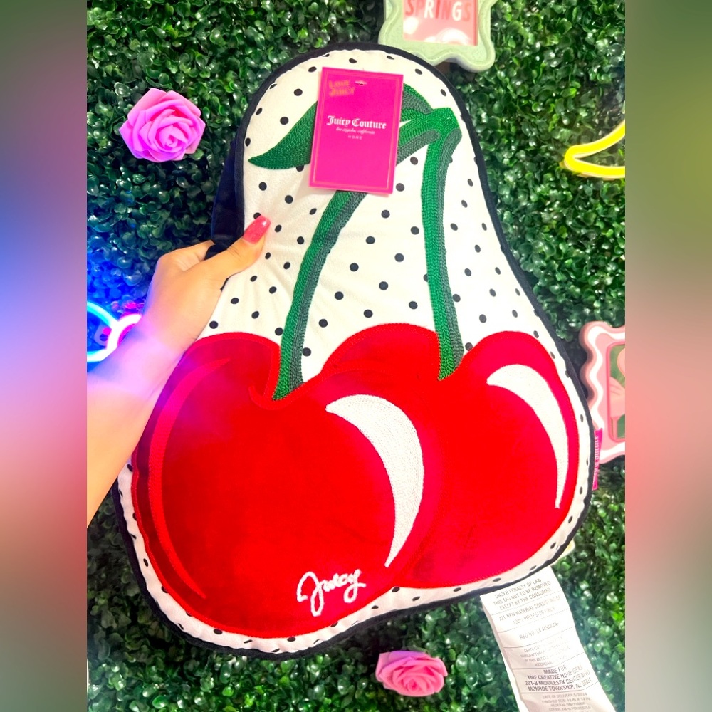 Juicy Couture Cherry Polka Dot Pillow